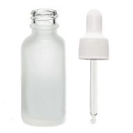 100ml Skleněná Láhev z Matně Bílého Skla s Bílou Pipetou