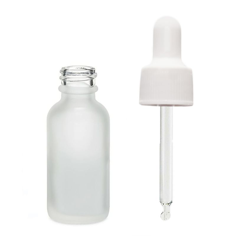 10ml Skleněná Láhev z Matně Bílého Skla s Bílou Pipetou