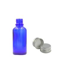5ml Modrá Skleněná Lahvička s Hliníkovým Uzávěrem
