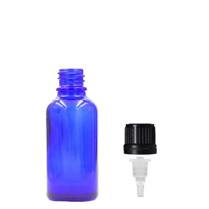 5ml Modrá Skleněná Lahvička S Kapátkovým Uzávěrem