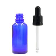 15ml Modrá Skleněná Lahvička  s Černou T/E Pipetou