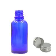 30ml Modrá Skleněná Lahvička with s Hliníkovým Uzávěrem