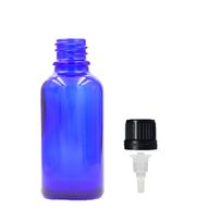 30ml Modrá Skleněná Lahvička S Kapátkovým Uzávěrem