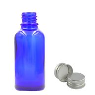 50ml Modrá Skleněná Lahvička  s Hliníkovým Uzávěrem