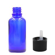 50ml Modrá Skleněná Lahvička  S Kapátkovým Uzávěrem s Dětskou Pojistkou