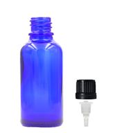 50ml Modrá Skleněná Lahvička S Kapátkovým Uzávěrem