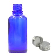 100ml Modrá Skleněná Lahvička s Hliníkovým Uzávěrem