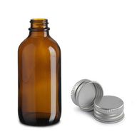 230ml Bostonská Láhev z Jantarového Skla s Hliníkovým Uzávěrem