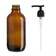 500ml Bostonská Láhev z Jantarového Skla with Pump Black Plastic Cap