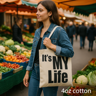 Ikonická Základní Taška - IT's MY LIFE - (40x36cm) - Přírodní 4oz