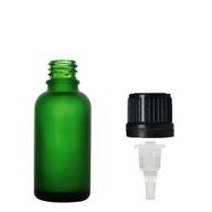 10 ml matně zelená skleněná lahvička s kapátkovým uzávěrem