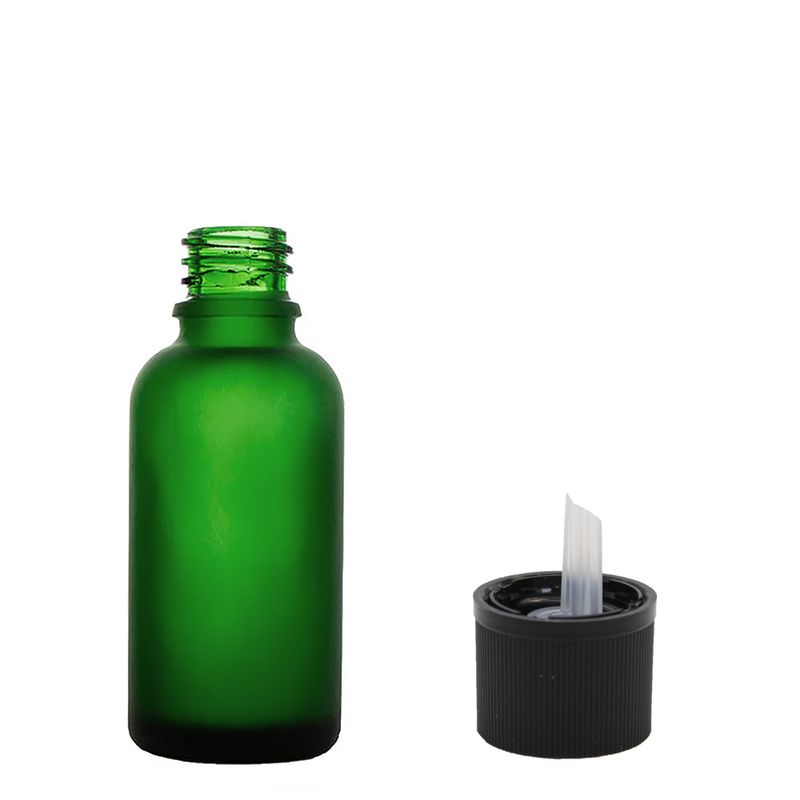 10ml matně zelená skleněná lahvička s kapátkovým uzávěrem s dětskou ochranou