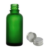 100 ml matně zelené skleněné lahvičky s kapátkem a hliníkovým uzávěrem