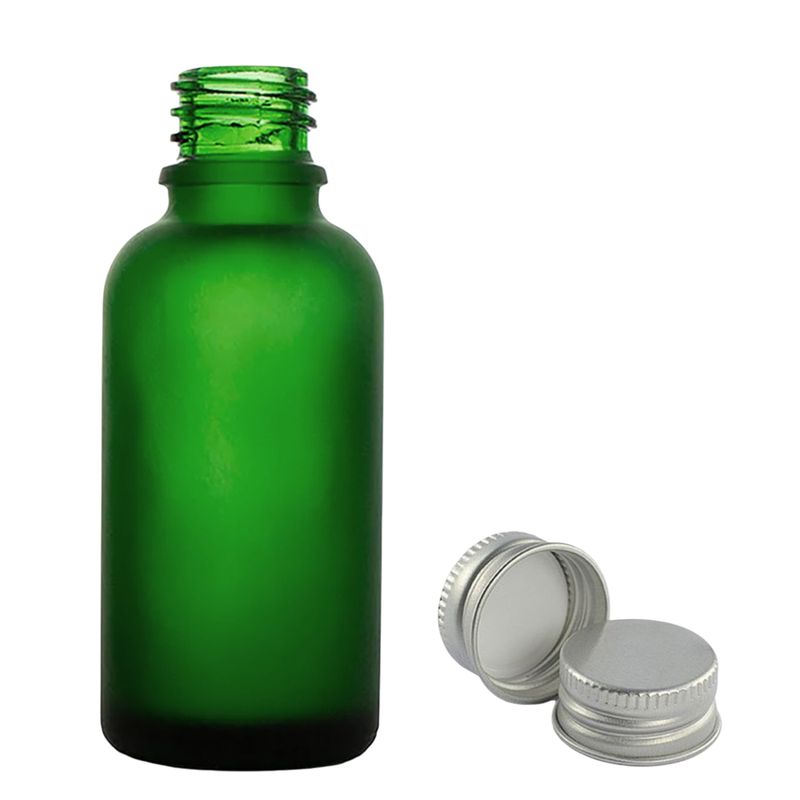 100 ml matně zelené skleněné lahvičky s kapátkem a hliníkovým uzávěrem
