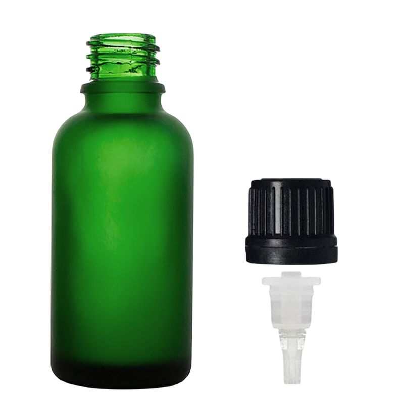 100 ml matně zelená skleněná lahvička s kapátkem