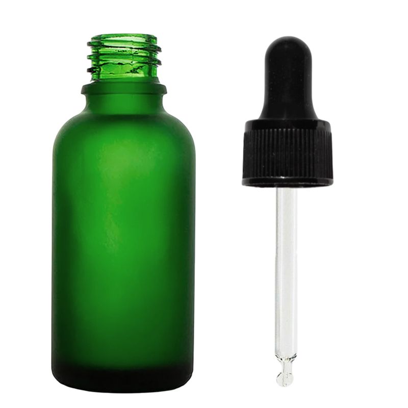 100 ml matně zelená skleněná lahvička s černou pipetou