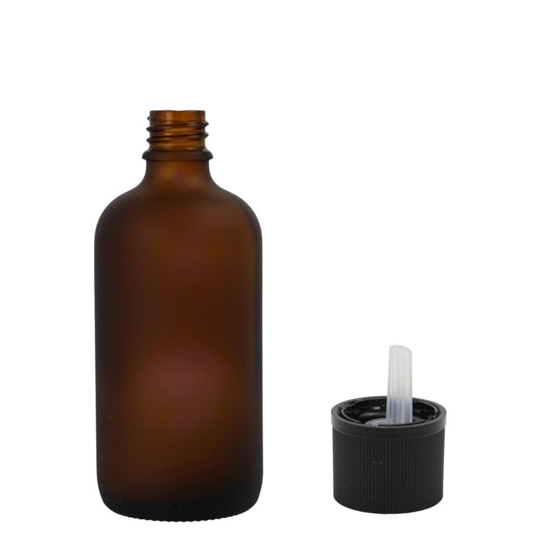 30 ml lahvička s kapátkem z matného jantarového skla se uzávěrem odolným proti dětem