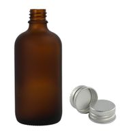 70× 100 ml matně jantarová skleněná lahvička s kapátkem a hliníkovým víčkem