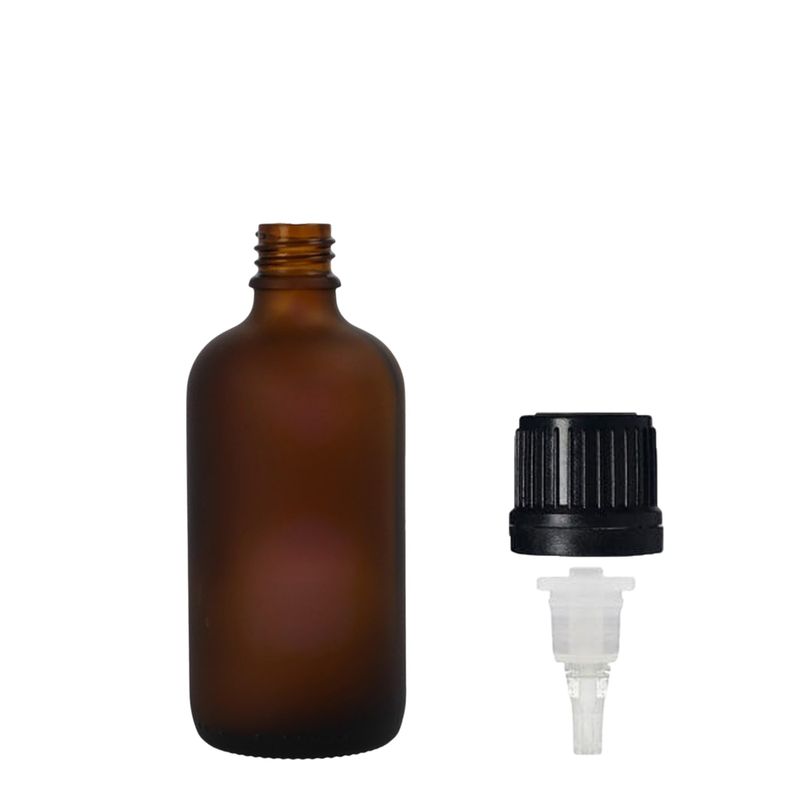 10 ml matně jantarová skleněná lahvička s kapátkovým uzávěrem
