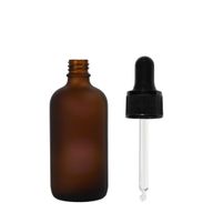 10 ml matované jantarové skleněné lahvičky s černým kapátkem