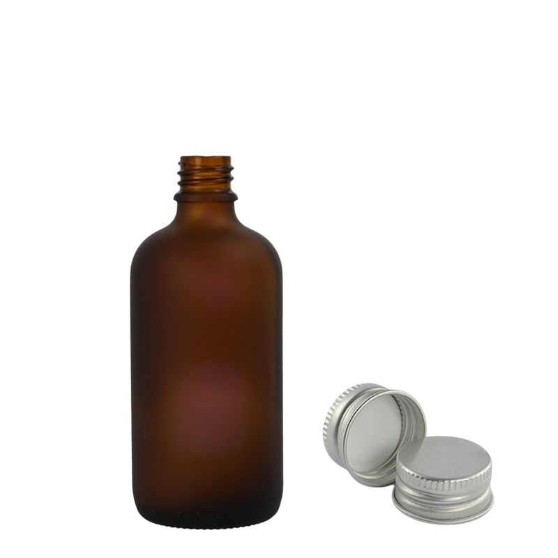 10 ml matná jantarová skleněná láhev s kapátkem a hliníkovým víčkem