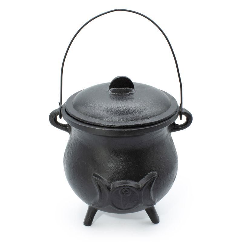Extra obrovský litinový kotlík s trojitým měsícem 23x18 cm (alespoň 4 kg)