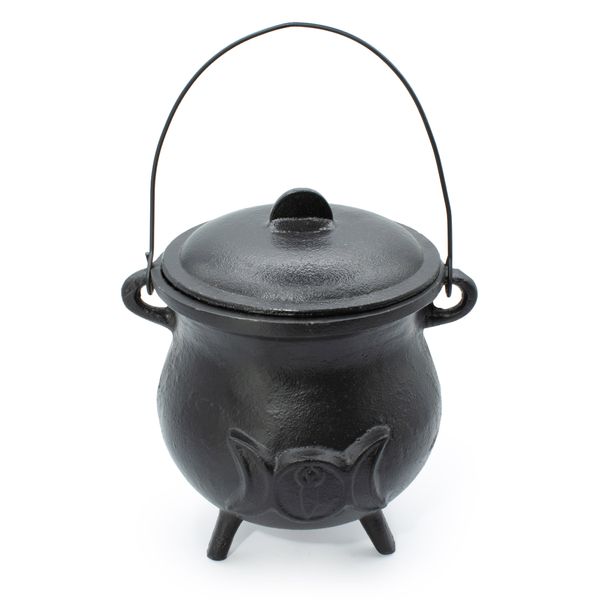 Extra obrovský litinový kotlík s trojitým měsícem 23x18 cm (alespoň 4 kg)