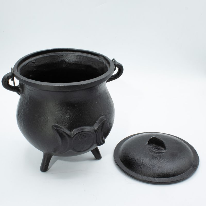 Extra obrovský litinový kotlík s trojitým měsícem 23x18 cm (alespoň 4 kg)
