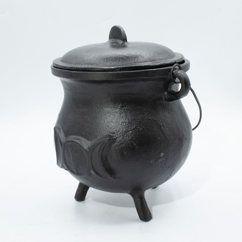 Extra obrovský litinový kotlík s trojitým měsícem 23x18 cm (alespoň 4 kg)