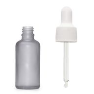 10ml Skleněná Láhev z Matně Šedého Skla s Bílou Pipetou
