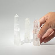 Polodrahokamové šestistranné obeliskové špičky cca 11 cm - čirý křemen