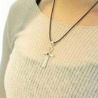 Indické duchovní přívěsky - stříbrně pokovené (45 cm šňůra) - Ankh symbol věčného života