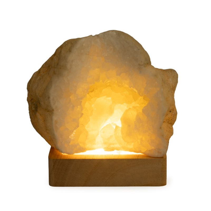 8cm Čtvercový Dřevěný USB LED Stojan - Studená / Teplá / Denní Světlo