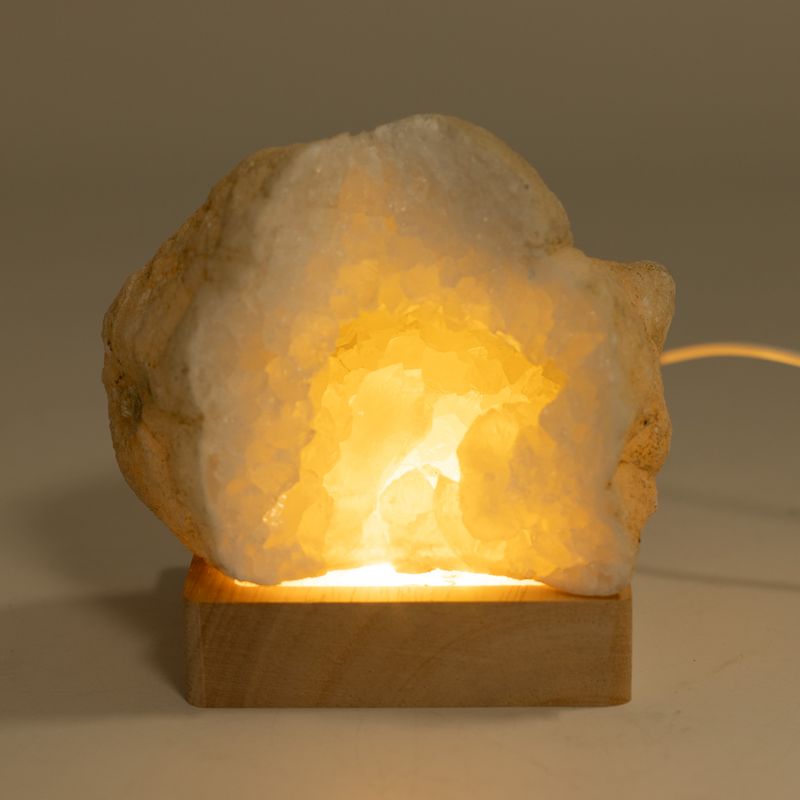 8cm Čtvercový Dřevěný USB LED Stojan - Studená / Teplá / Denní Světlo