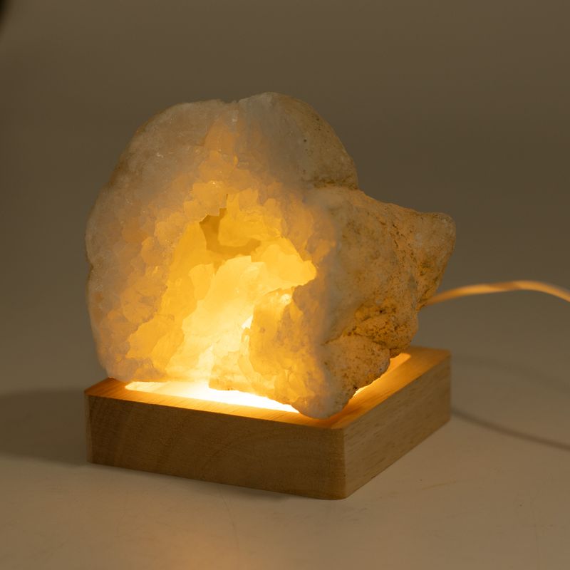 8cm Čtvercový Dřevěný USB LED Stojan - Studená / Teplá / Denní Světlo