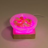 8cm Čtvercový Dřevěný USB LED Stojan - Více Barev
