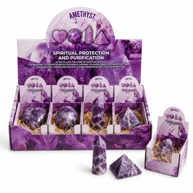 Ready to Retail Assorted Gemstone Shapes - Amethyst