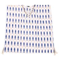Nomad Sari On the Med Collection - kaftan - bílomodrý výrazný rybí potisk