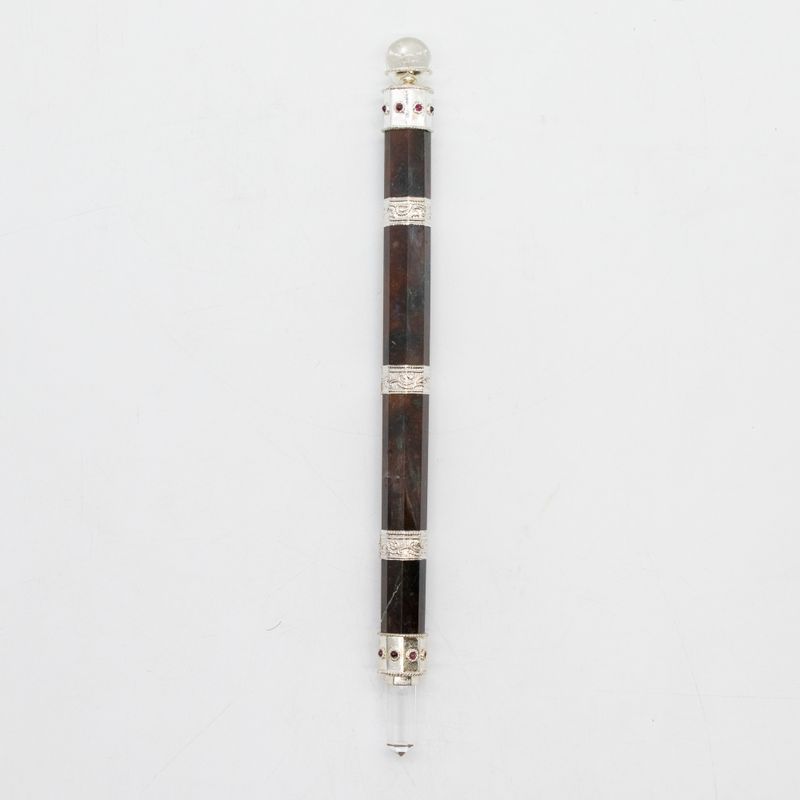 Hůlka Bloodroot Soverign - Extra dlouhá Fancy jaspis magická - Vršek krystalové koule - 26 cm