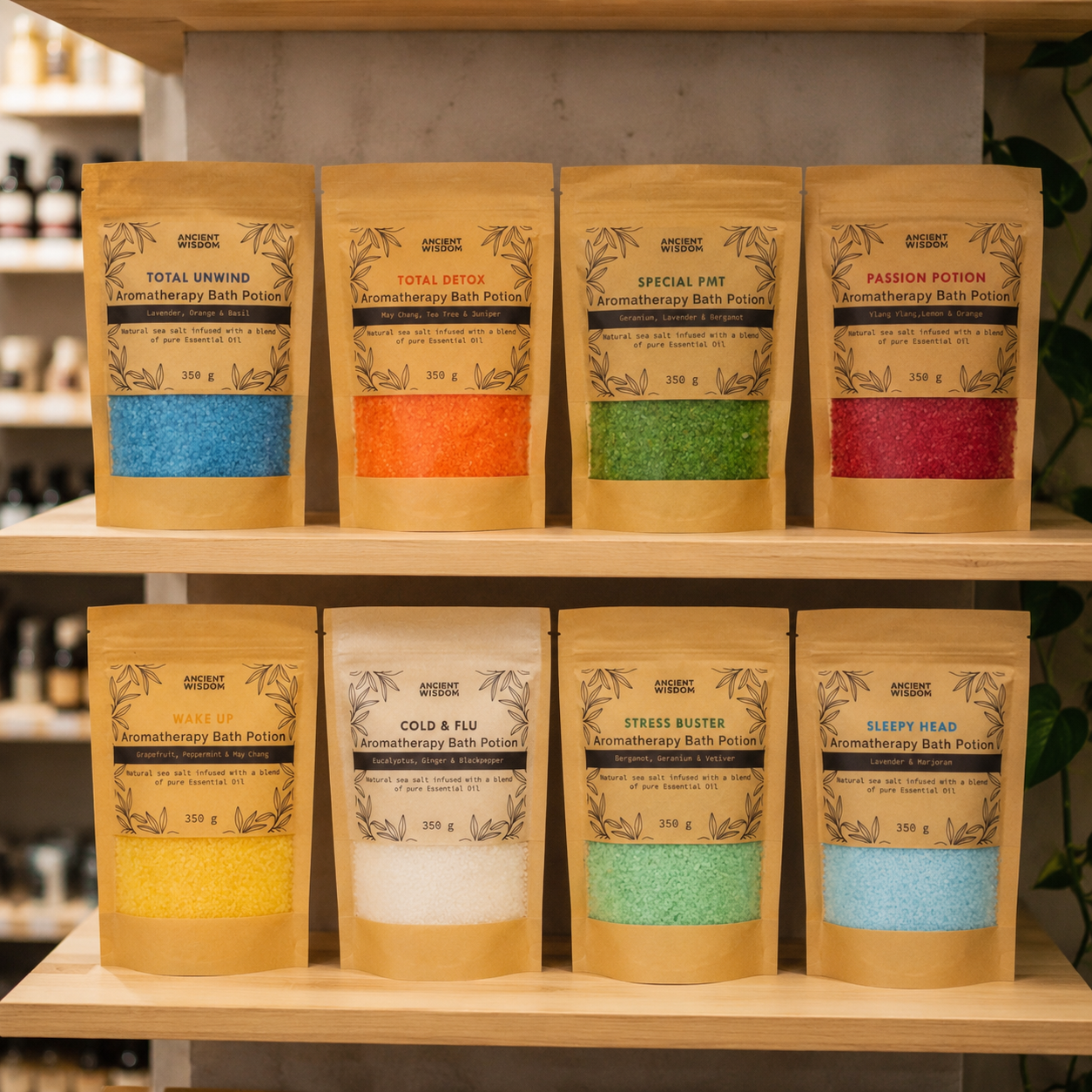 Aromaterapeutické Soli do Koupele v Sáčcích 350g