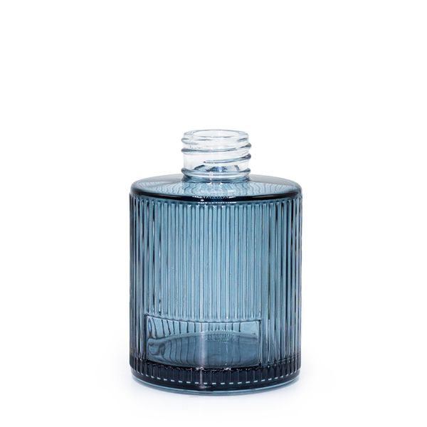150ml Žebrovaná Oválná Difuzní Lahvička (28mm Hrdlo) - Kouřová Modrá