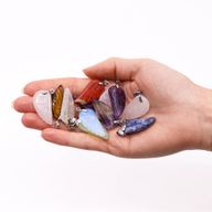 120x Přívěšky z Drahých Kamenů se Šňůrkami a Rámečky