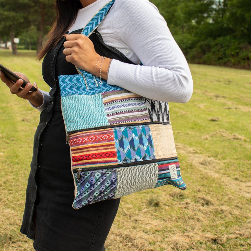 Patchwork Kathmandu taška na rameno - Dhaka Design (37×38 cm)