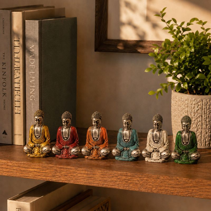 Stříbrný mini Buddha (různé barvy)