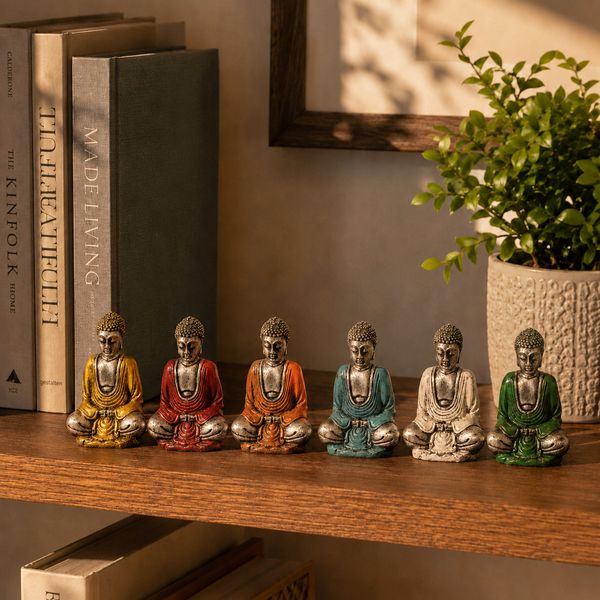 Stříbrný Mini Buddha (Různé Barvy)