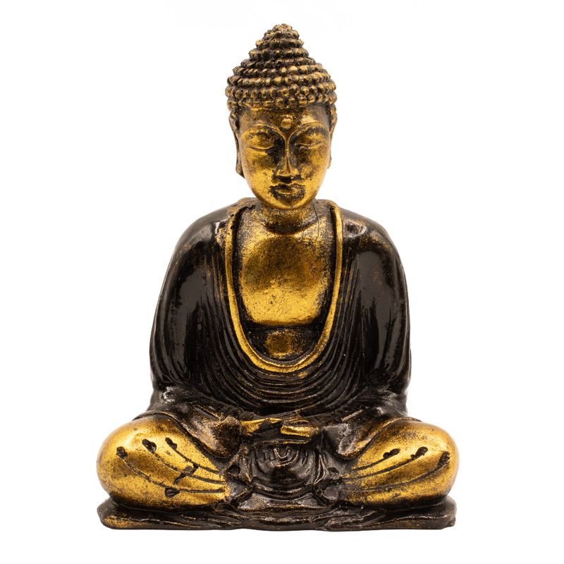 Buddha - černá a zlatá - střední