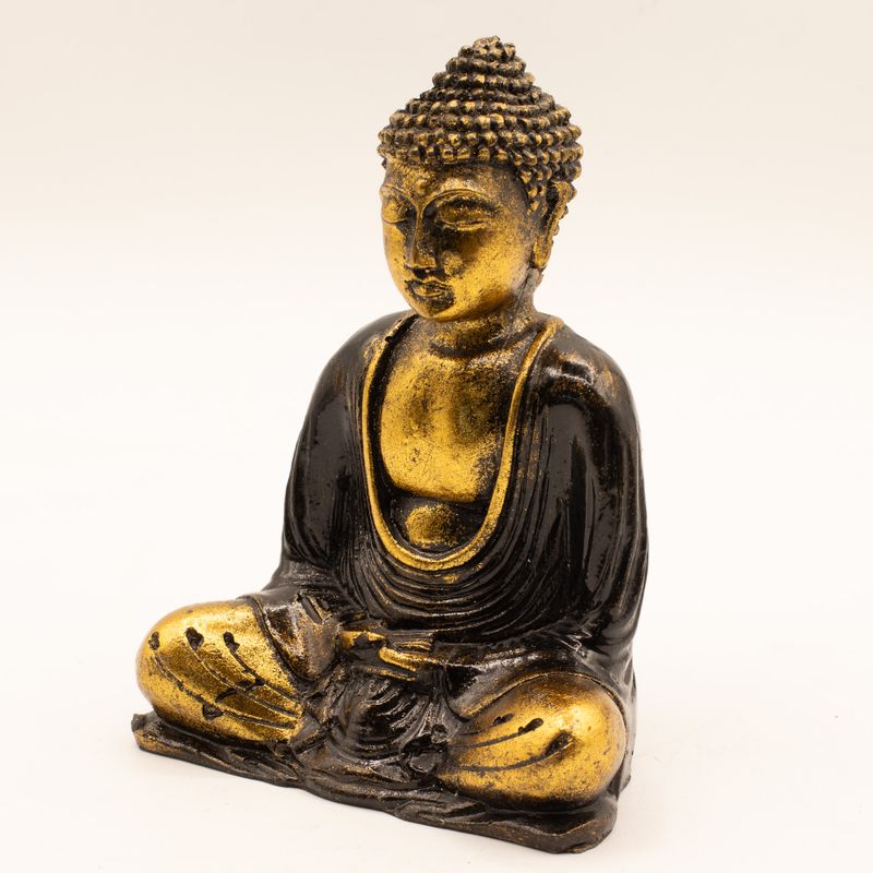 Buddha - černá a zlatá - střední