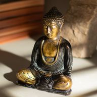 Buddha - černá a zlatá - střední
