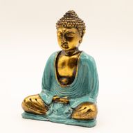 tyrkysově zelený a zlatý Buddha - Střední