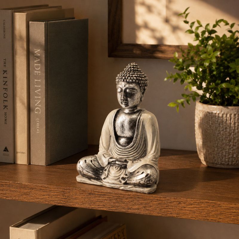 Bílý a šedý Buddha - Střední
